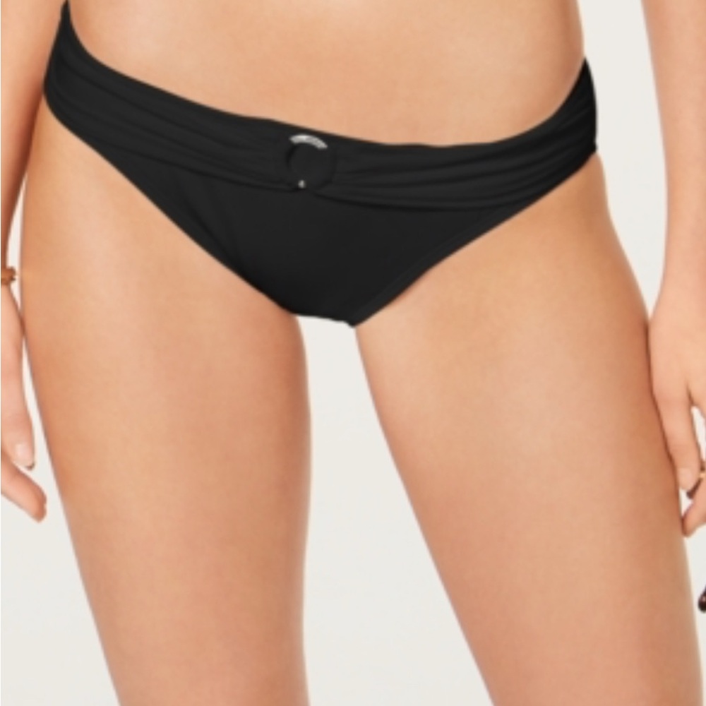 MICHAEL Michael Kors Black Bikini Bottom Low-Rise Swimwear